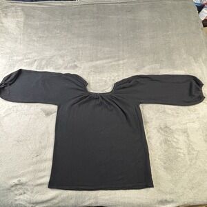 Anthropologie One Girl Who Sweater L‎ Scoop Neck Cashmere Cotton Black Knit Y2K